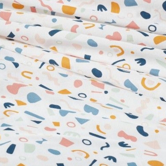 Pillowfort Queen Size Geometric Cotton Percale Sheet Set NWT - Picture 7 of 9